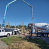 Pumping concrete foundation